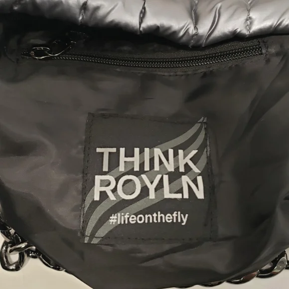 Think Royln Shiny Dark Grey Shoulder Bag - Picture 10 of 12